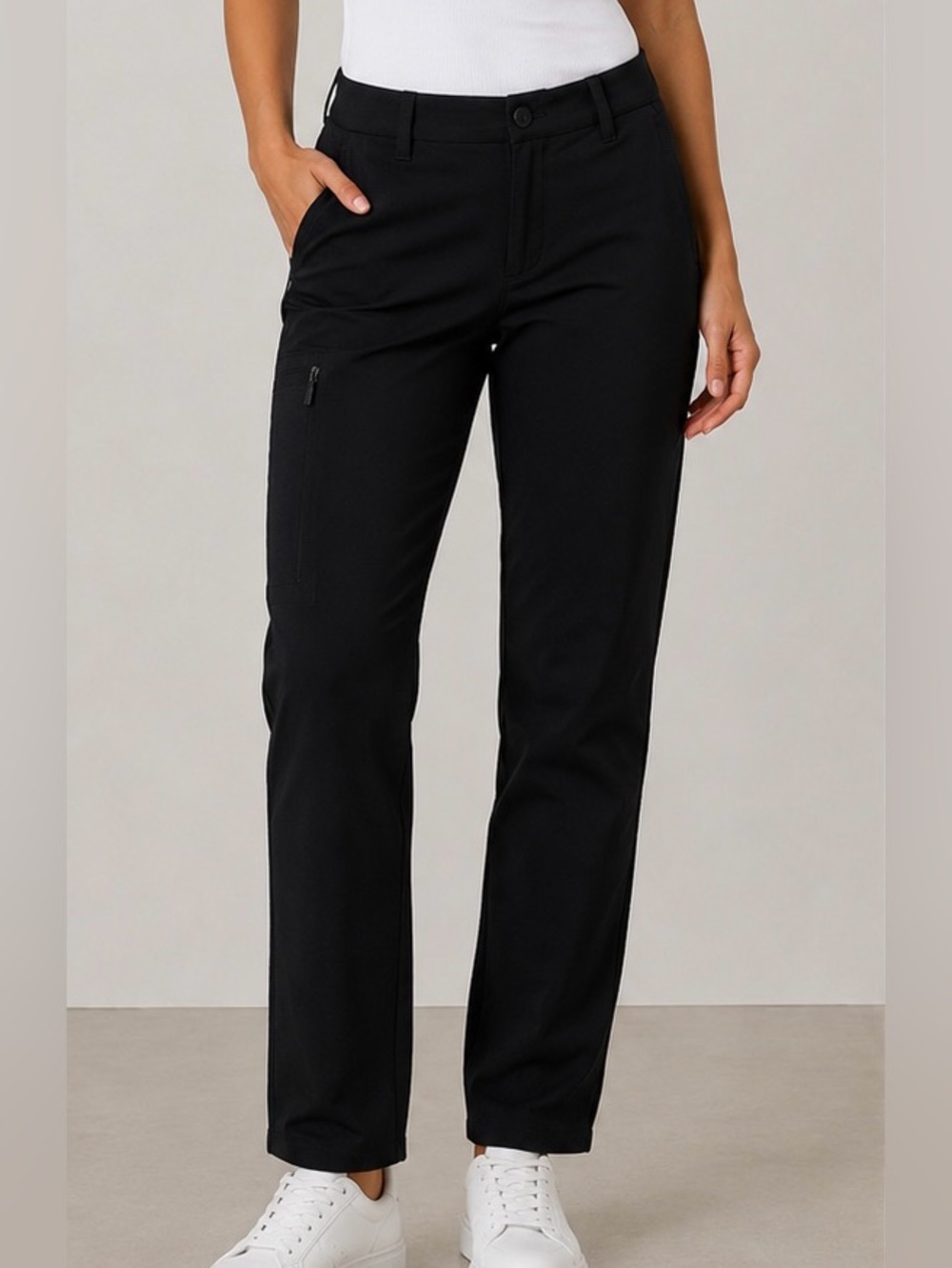 NWT Knit Mid-Rise Super Stretch Black Trousers